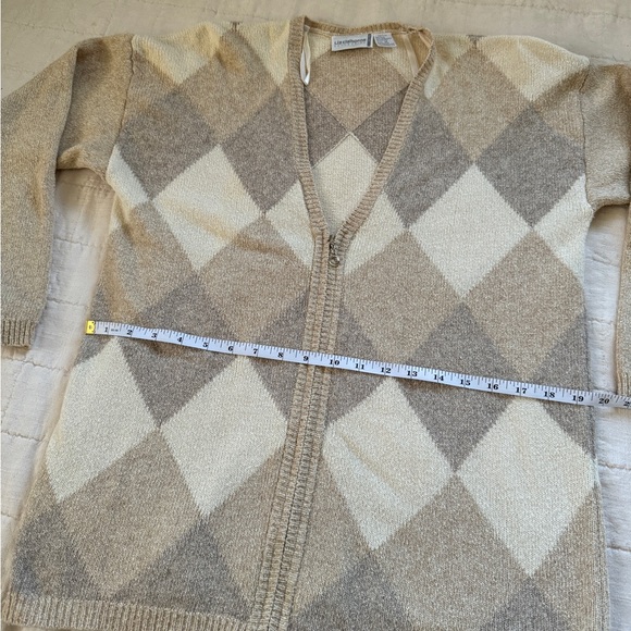 Liz Claiborne Argyle Cardigan Sweater - Picture 6 of 7
